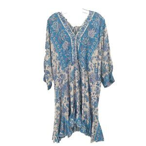 Walker & Wade Blue Floral Sundress Beachy Sz XL NWT